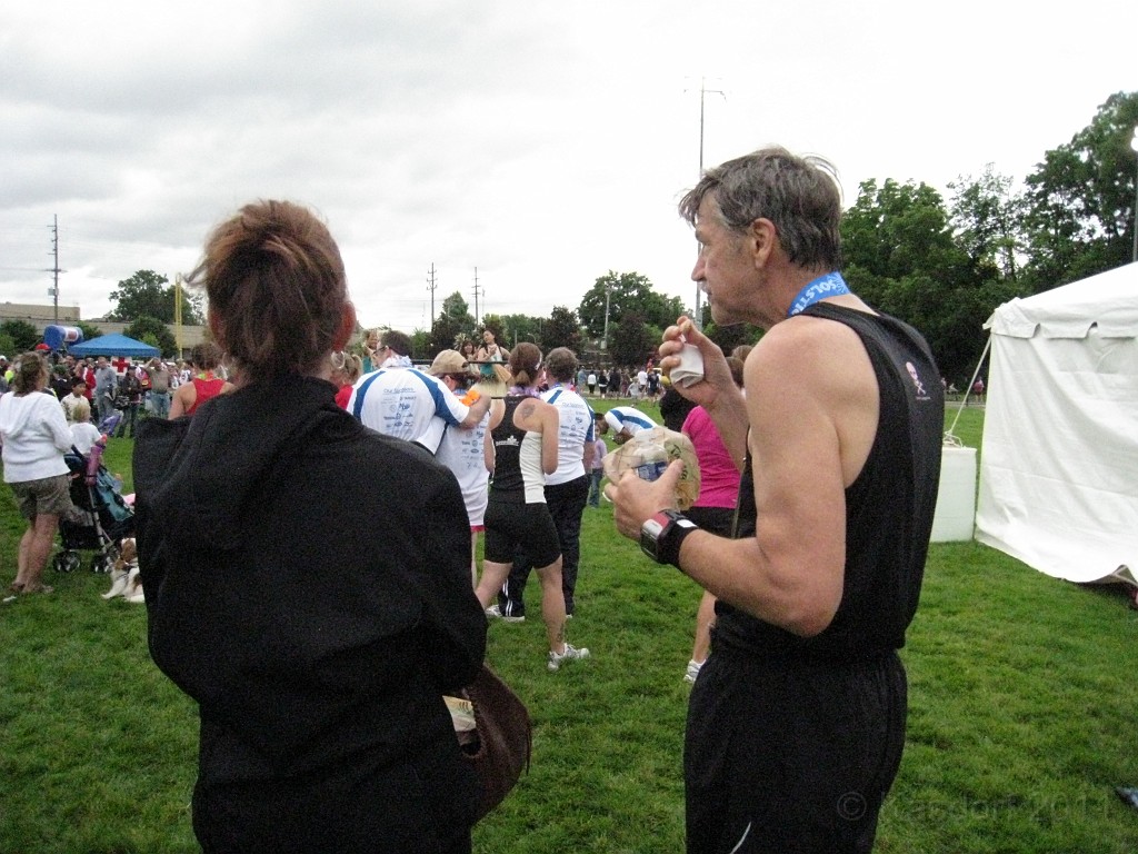Solstice Run 2011 10M 061.JPG - The 2011 Solstice 10 Mile race in Northville Michigan. Once around the horse race track then through the neighbourhoods. Finish in the park downtown.
